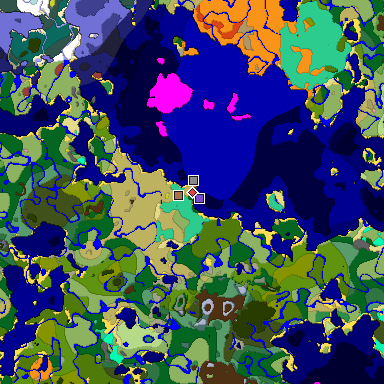 Predicted biome map of Java 26.3 seed -8526188791605032479 around estimated spawn