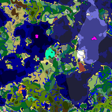 Predicted biome map of Java 26.3 seed -8451028414295628078 around estimated spawn