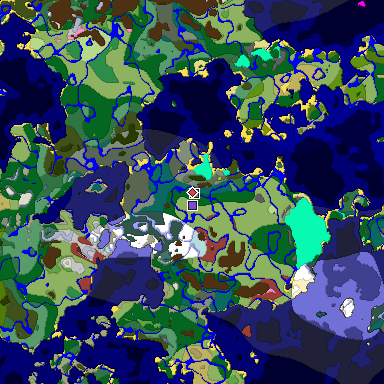 Predicted biome map of Java 26.3 seed -1188337328202554721 around estimated spawn