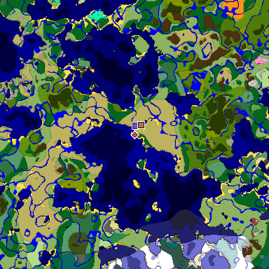 Predicted biome map of Java 26.3 seed 6561535037899120218 around estimated spawn
