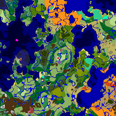 Predicted biome map of Java 26.3 seed -1746196731981206151 around estimated spawn
