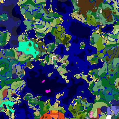 Predicted biome map of Java 26.3 seed 576154107364509589 around estimated spawn