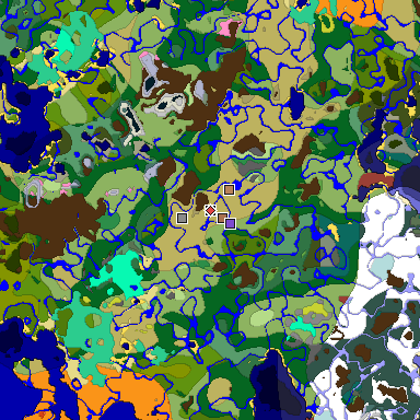 Predicted biome map of Java 26.3 seed 1201463830059633347 around estimated spawn