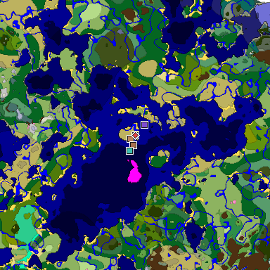 Predicted biome map of Java 26.3 seed -476752640366131345 around estimated spawn