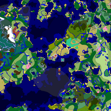 Predicted biome map of Java 26.3 seed -2358033722464591762 around estimated spawn