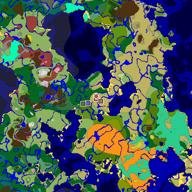 Predicted biome map of Java 26.3 seed -6789594441363407939 around estimated spawn
