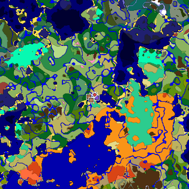 Predicted biome map of Java 26.3 seed -2086446903829468060 around estimated spawn