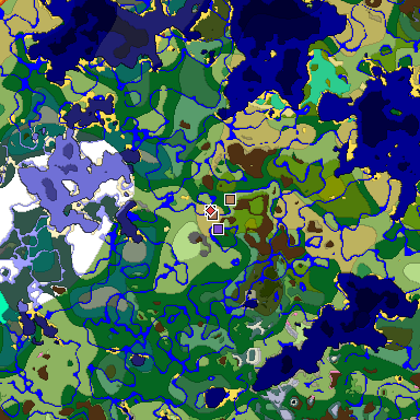 Predicted biome map of Java 26.3 seed -7834823870614798254 around estimated spawn
