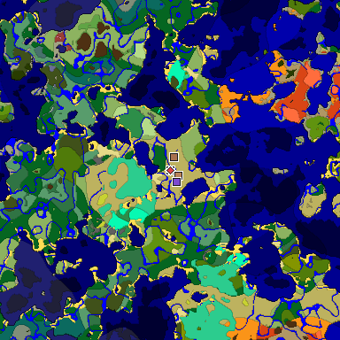 Predicted biome map of Java 26.3 seed 5171891949851646555 around estimated spawn