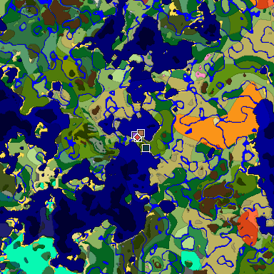Predicted biome map of Java 26.3 seed 1005896535139033 around estimated spawn