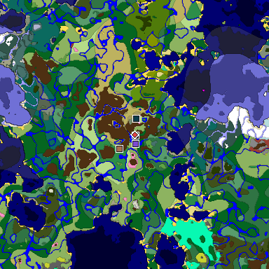 Predicted biome map of Java 26.3 seed -857999482552687598 around estimated spawn