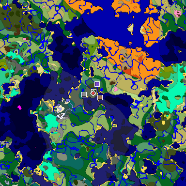 Predicted biome map of Java 26.3 seed -5017020684939656546 around estimated spawn