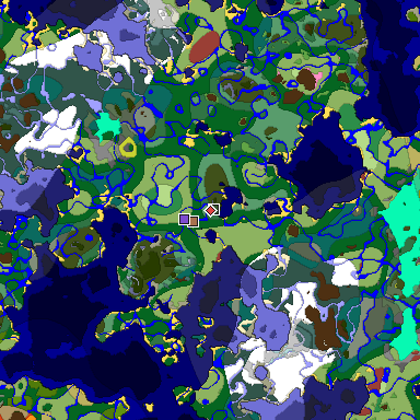 Predicted biome map of Java 26.3 seed -3380282704790181239 around estimated spawn
