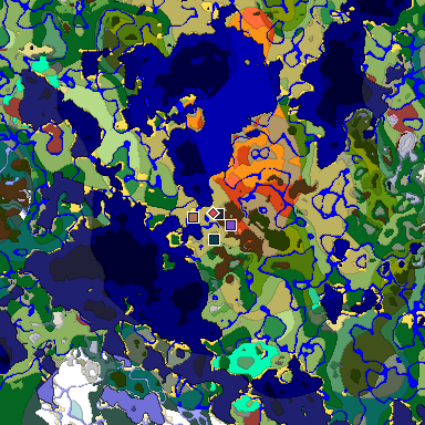 Predicted biome map of Java 26.3 seed 1772353162426588363 around estimated spawn