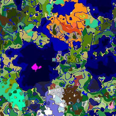 Predicted biome map of Java 26.3 seed -7220440650890706945 around estimated spawn