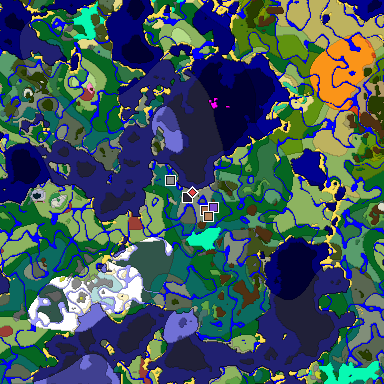 Predicted biome map of Java 26.3 seed 6251641839206003073 around estimated spawn