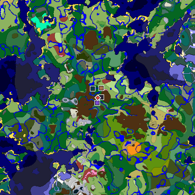 Predicted biome map of Java 26.3 seed -609482560048433531 around estimated spawn