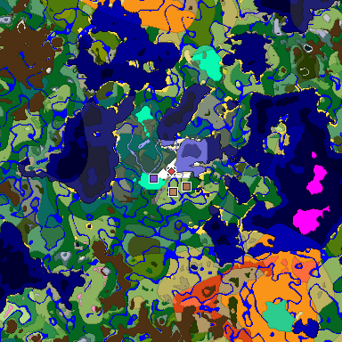 Predicted biome map of Java 26.3 seed -9173854168926307519 around estimated spawn