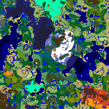 Predicted biome map of Java 26.3 seed 1135464593915819058 around estimated spawn