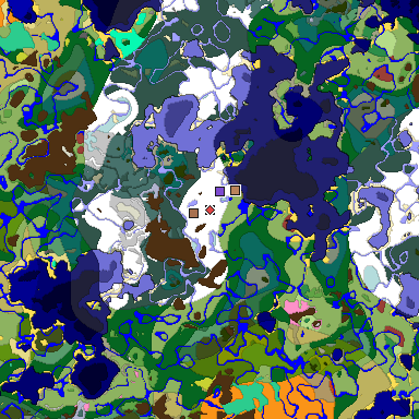 Predicted biome map of Java 26.3 seed -4065370234975494642 around estimated spawn