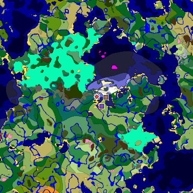 Predicted biome map of Java 26.3 seed -1984953066659700928 around estimated spawn