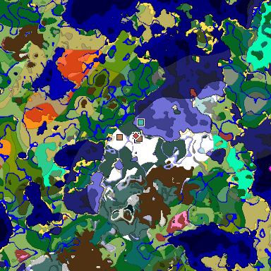 Predicted biome map of Java 26.3 seed -1758539313802000553 around estimated spawn