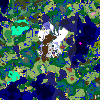 Predicted biome map of Java 26.3 seed -6808586717769925455 around estimated spawn