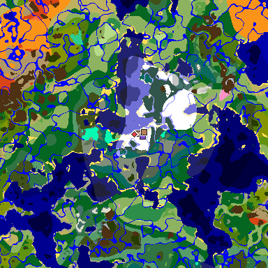 Map of Minecraft seed -2117243793294787645 around spawn