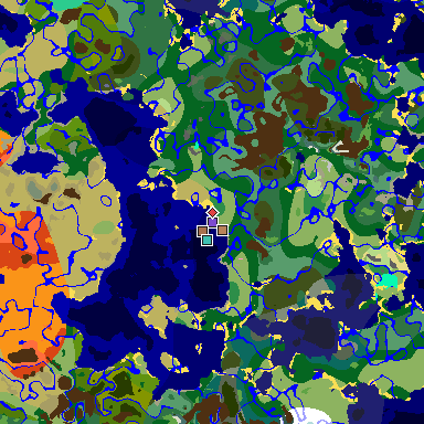 Map of Minecraft seed -3554727833355565090 around spawn