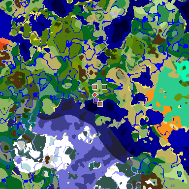 Map of Minecraft seed 7561921865324438082 around spawn