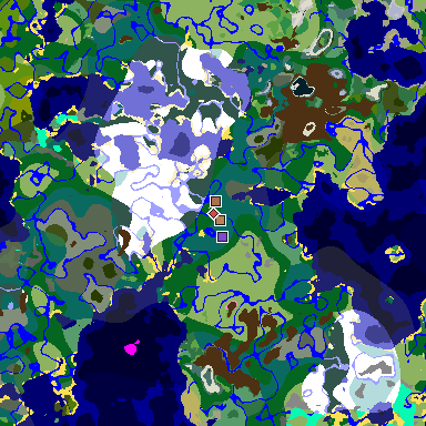 Map of Minecraft seed -4022449142280893429 around spawn