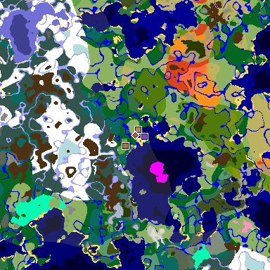 Map of Minecraft seed -5540996319658277614 around spawn