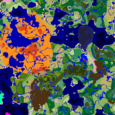 Map of Minecraft seed -6126696593613284605 around spawn