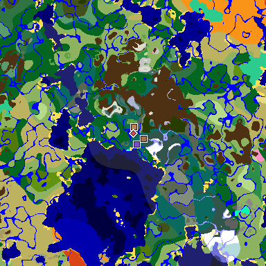 Map of Minecraft seed -8381521977641463156 around spawn