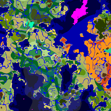 Map of Minecraft seed -3774000244057979967 around spawn