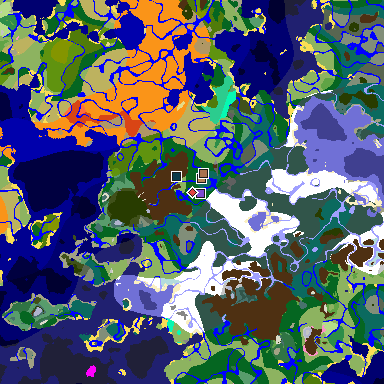 Map of Minecraft seed -964232553070123437 around spawn