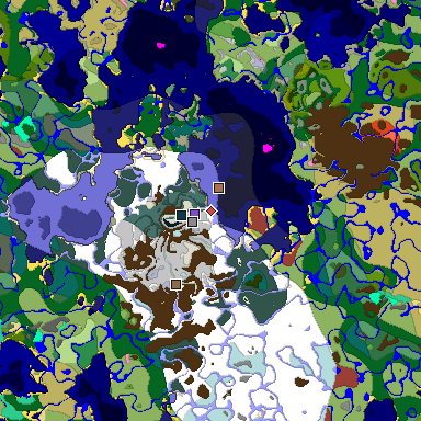 Predicted biome map of Java 26.3 seed 8018700943160086137 around estimated spawn
