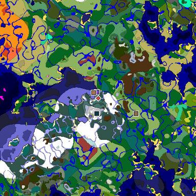 Predicted biome map of Java 26.3 seed 4152700801181680705 around estimated spawn