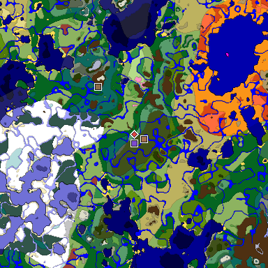Predicted biome map of Java 26.3 seed -6933343932761414529 around estimated spawn