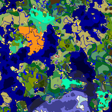 Predicted biome map of Java 26.3 seed 8981406386850857746 around estimated spawn