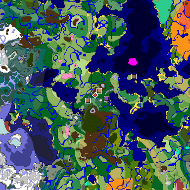 Predicted biome map of Java 26.3 seed 1476216988316278969 around estimated spawn