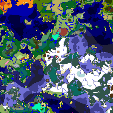 Predicted biome map of Java 26.3 seed -8094737507889068516 around estimated spawn