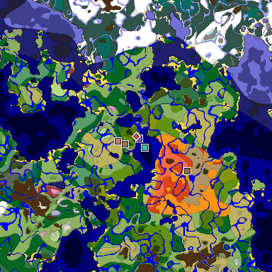 Predicted biome map of Java 26.3 seed -1979836278219197686 around estimated spawn