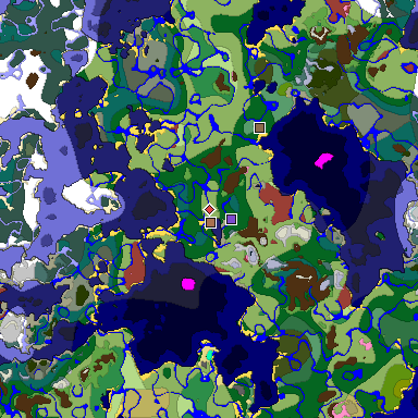 Predicted biome map of Java 26.3 seed 1783643884046395532 around estimated spawn
