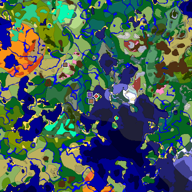 Predicted biome map of Java 26.3 seed -4684368549141214069 around estimated spawn