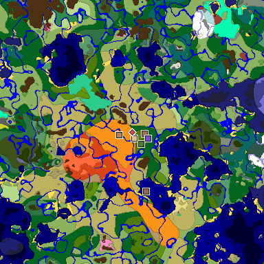 Predicted biome map of Java 26.3 seed -1097160428202374058 around estimated spawn