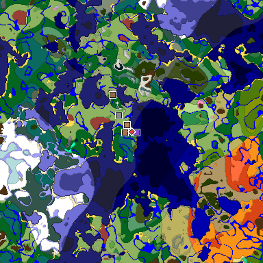 Predicted biome map of Java 26.3 seed 1399201054267970297 around estimated spawn