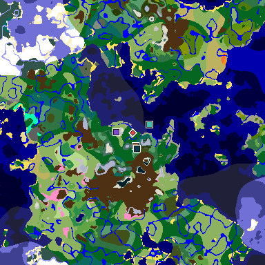 Map of Minecraft seed 3365080774486644954 around spawn