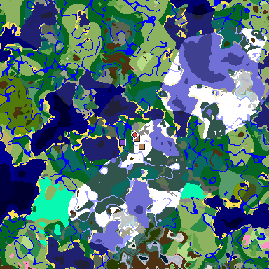 Map of Minecraft seed 3223874378696103184 around spawn
