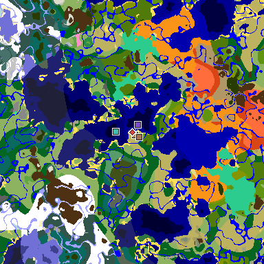 Map of Minecraft seed -7072469043750757936 around spawn
